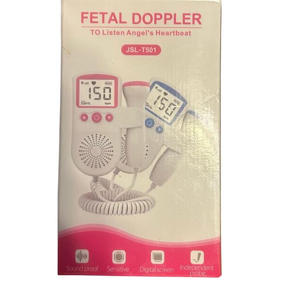 NEW Baby Doppler Listen to Your Baby Heartbeat Pink with Gel - Picture 1 of 3